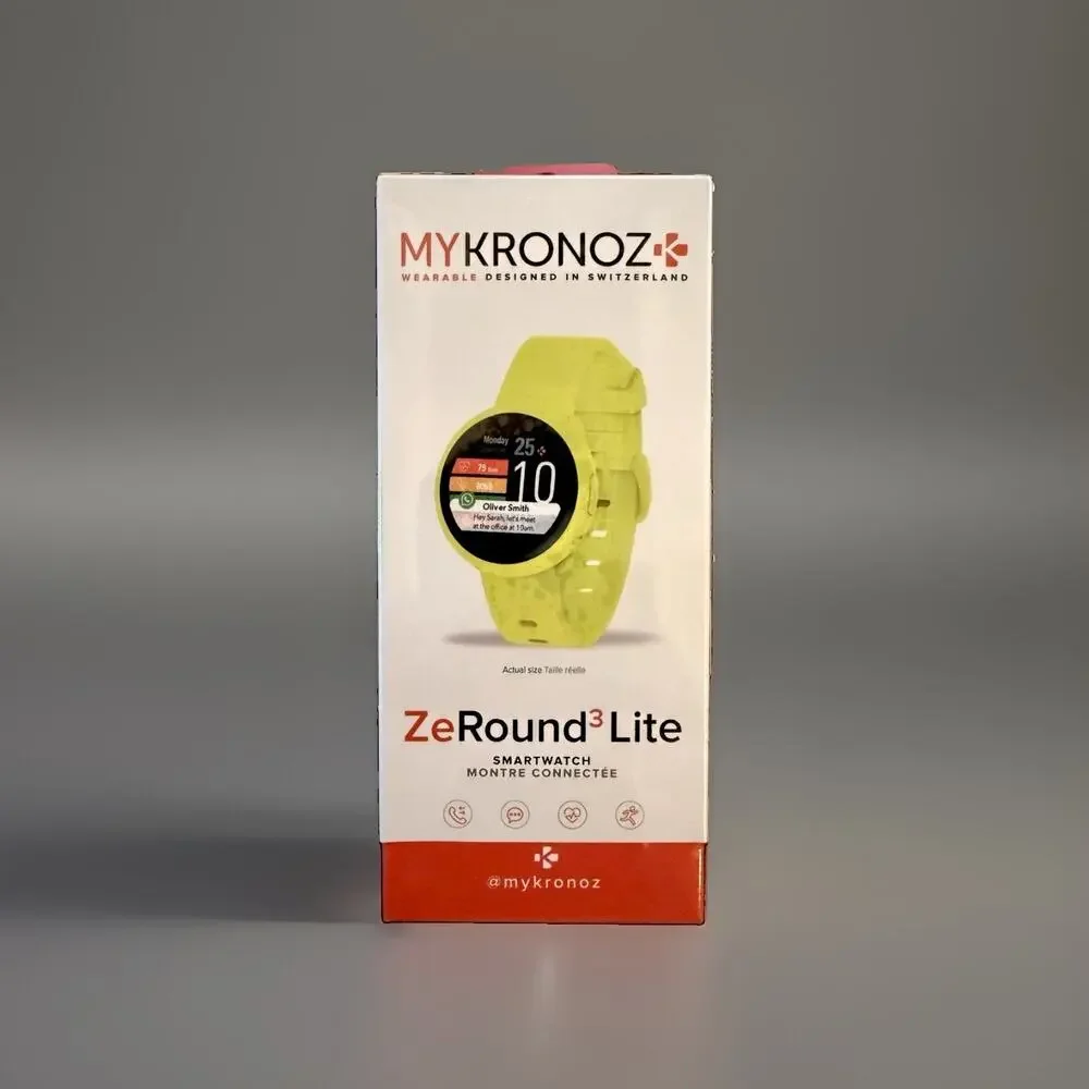 MyKronoz ZeRound3 Lite Smartwatch Yellow NEW Factory Sealed Android Only